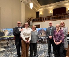 Larry Francer, Associate Director- Landmark Society, Stephanie Barrett, Grant-Writer-Brockport Research Institute, Alicia Fink, Scott W. Hunsinger, Mary Lynne Turner, Jen Skoog at the Five to